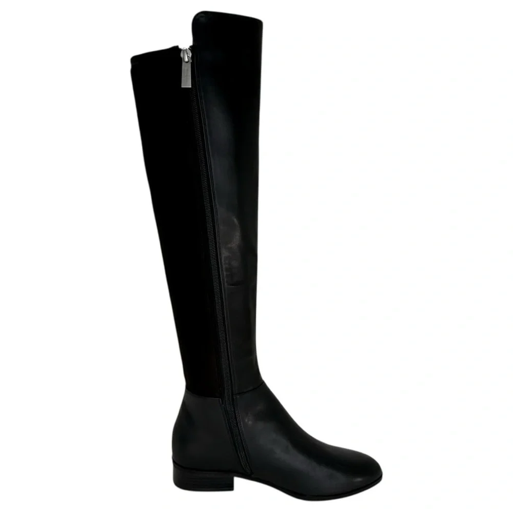 Michael Kors Bromley Black Faux Leather OTK Womens Boots Size 7M